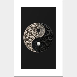 Ying Yang ancient marble artefact Posters and Art